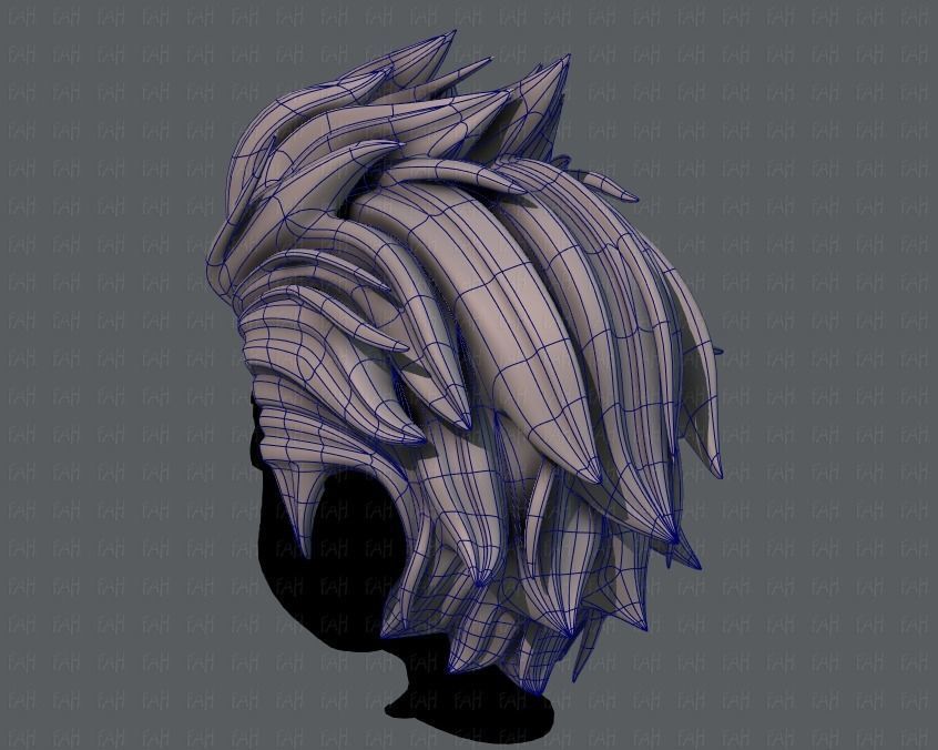 3D Hair style for boy V42 Low-poly 3D model_14