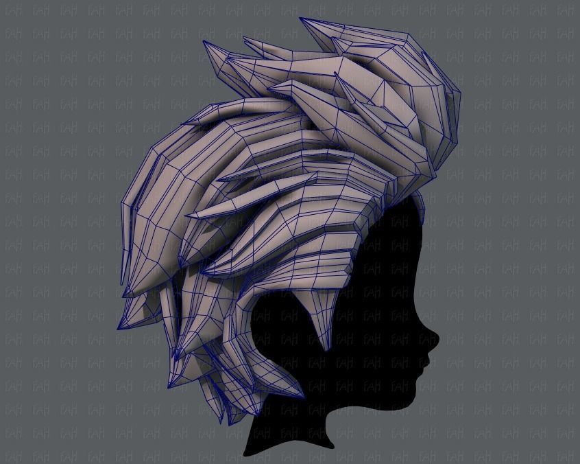 3D Hair style for boy V42 Low-poly 3D model_27
