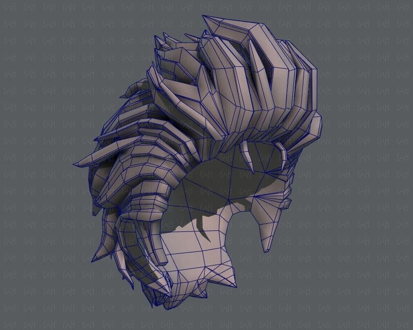 3D Hair style for boy V42 Low-poly 3D model_44