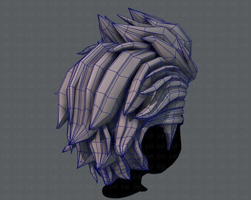 3D Hair style for boy V42 Low-poly 3D model_28