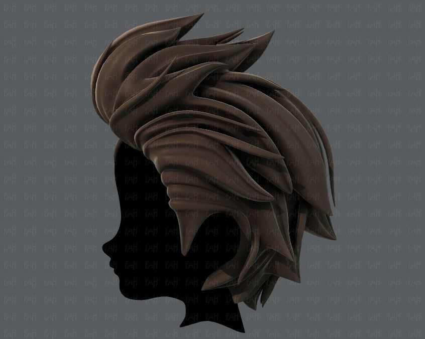 3D Hair style for boy V42 Low-poly 3D model_7