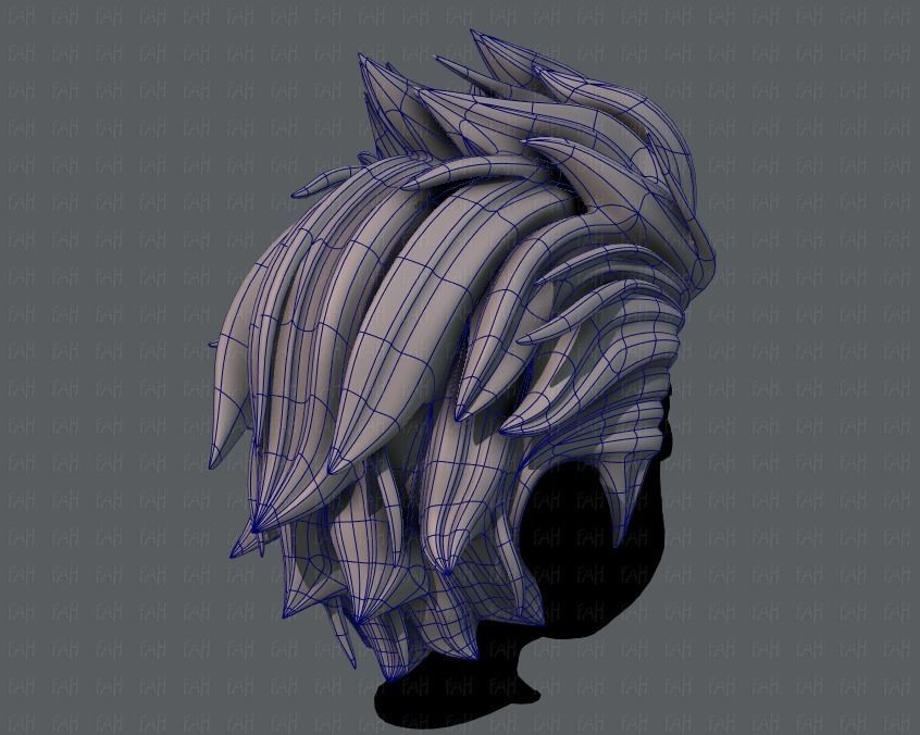 3D Hair style for boy V42 Low-poly 3D model_12