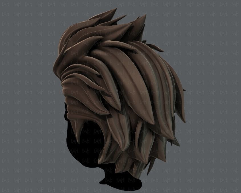 3D Hair style for boy V42 Low-poly 3D model_6