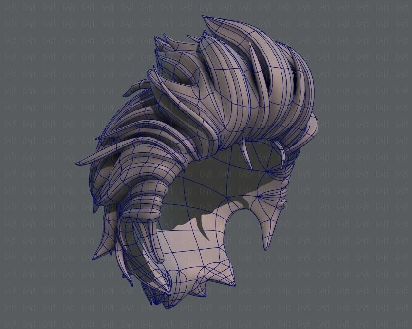 3D Hair style for boy V42 Low-poly 3D model_42