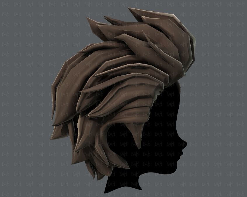 3D Hair style for boy V42 Low-poly 3D model_19
