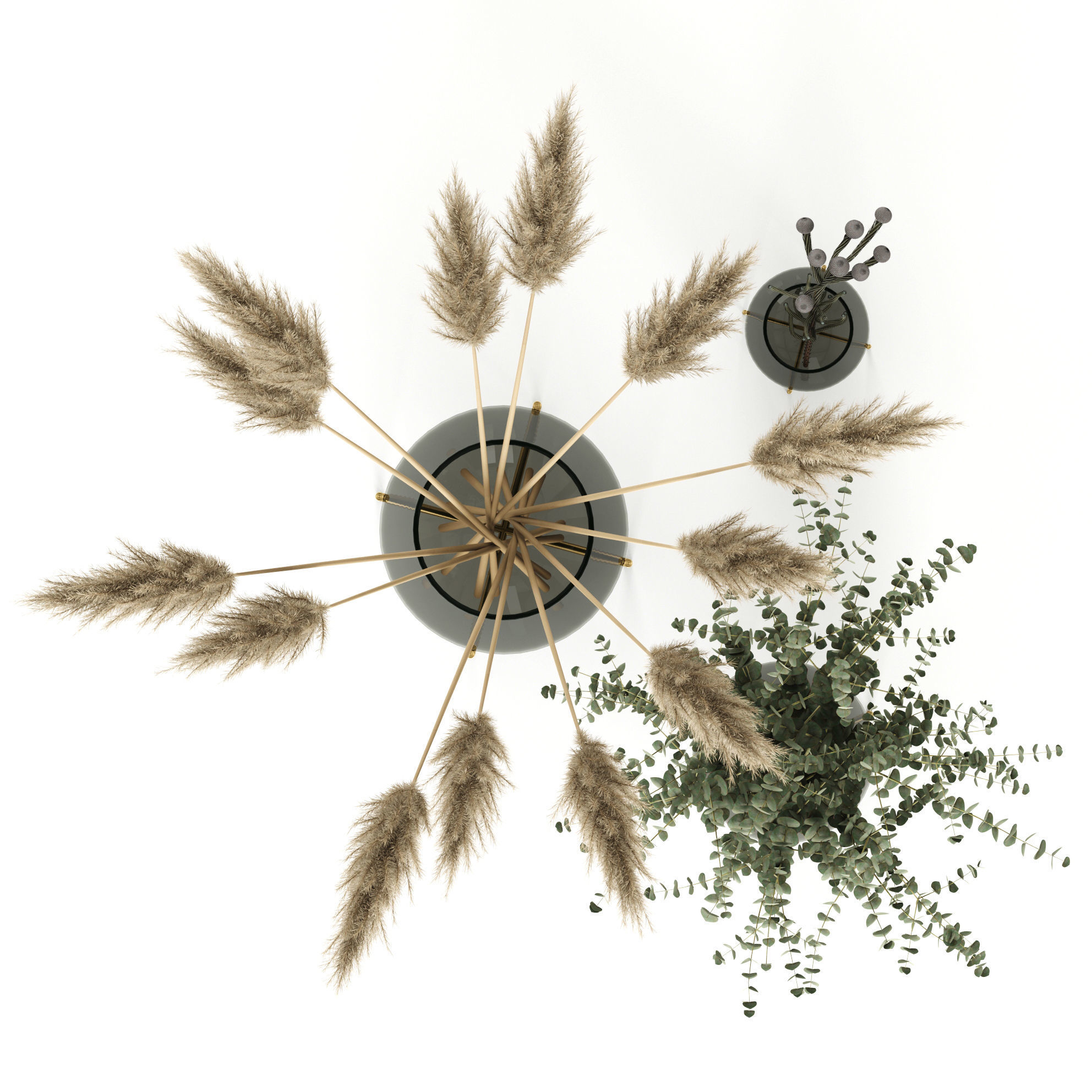 Plants in Echasse Vases 3D model_3