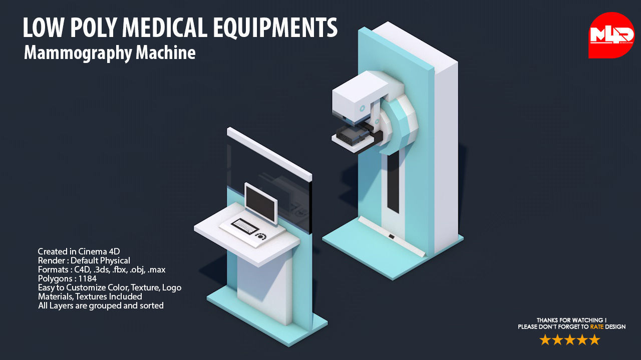 Low Poly Hospital Set - Medical Equipments Low-poly 3D model_24