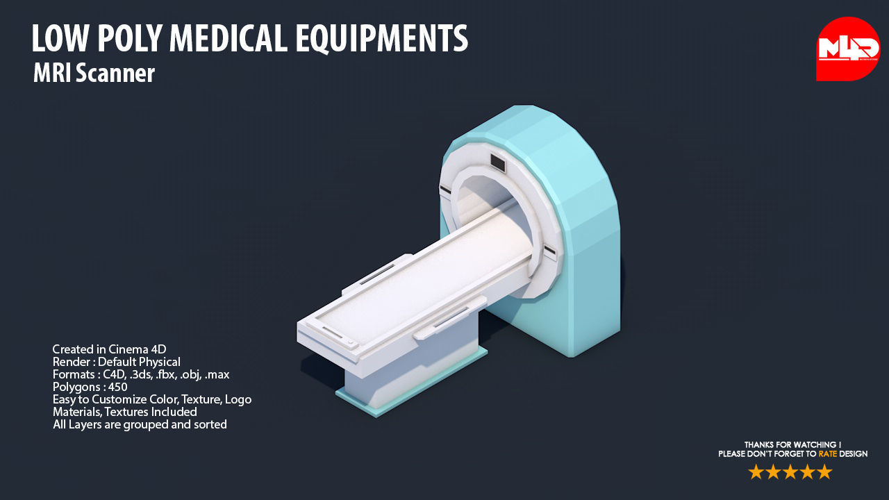 Low Poly Hospital Set - Medical Equipments Low-poly 3D model_13