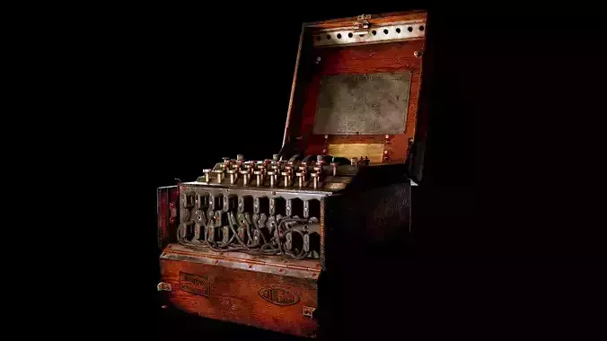 Enigma Machine - Old German WW2 Military Equipment Low-poly 3D model
