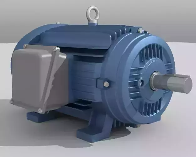 Industrial Electric Motor Low-poly 3D model