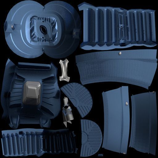 Industrial Electric Motor Low-poly 3D model_5