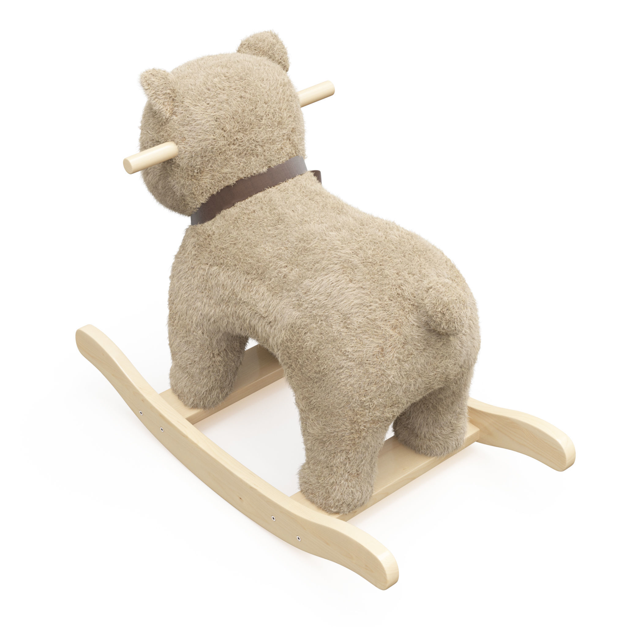 Bear Plush Rocker Low-poly 3D model_2