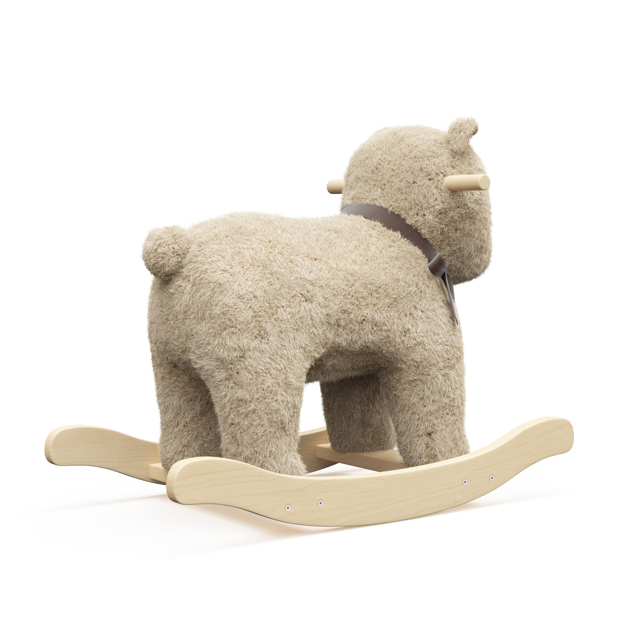 Bear Plush Rocker Low-poly 3D model_3