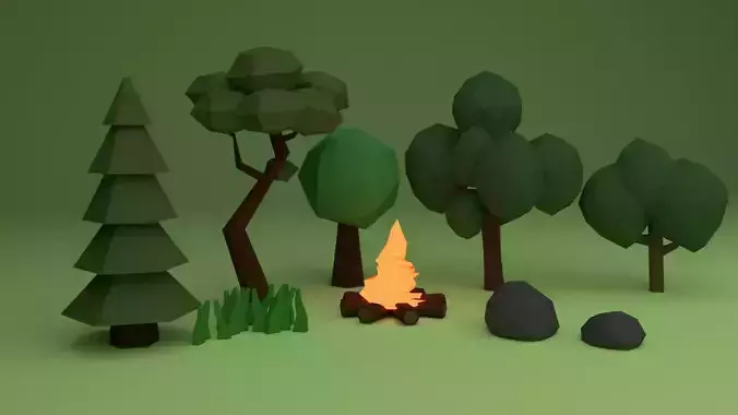 Forest Pack Low-poly 3D model