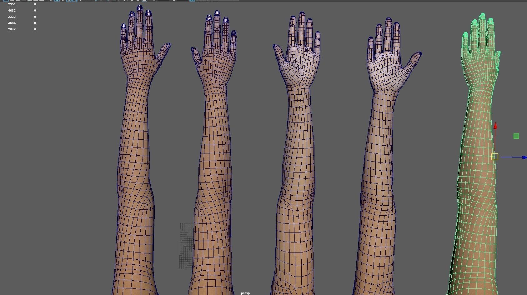 FPS female arms rigged 3D model Low-poly 3D model_1