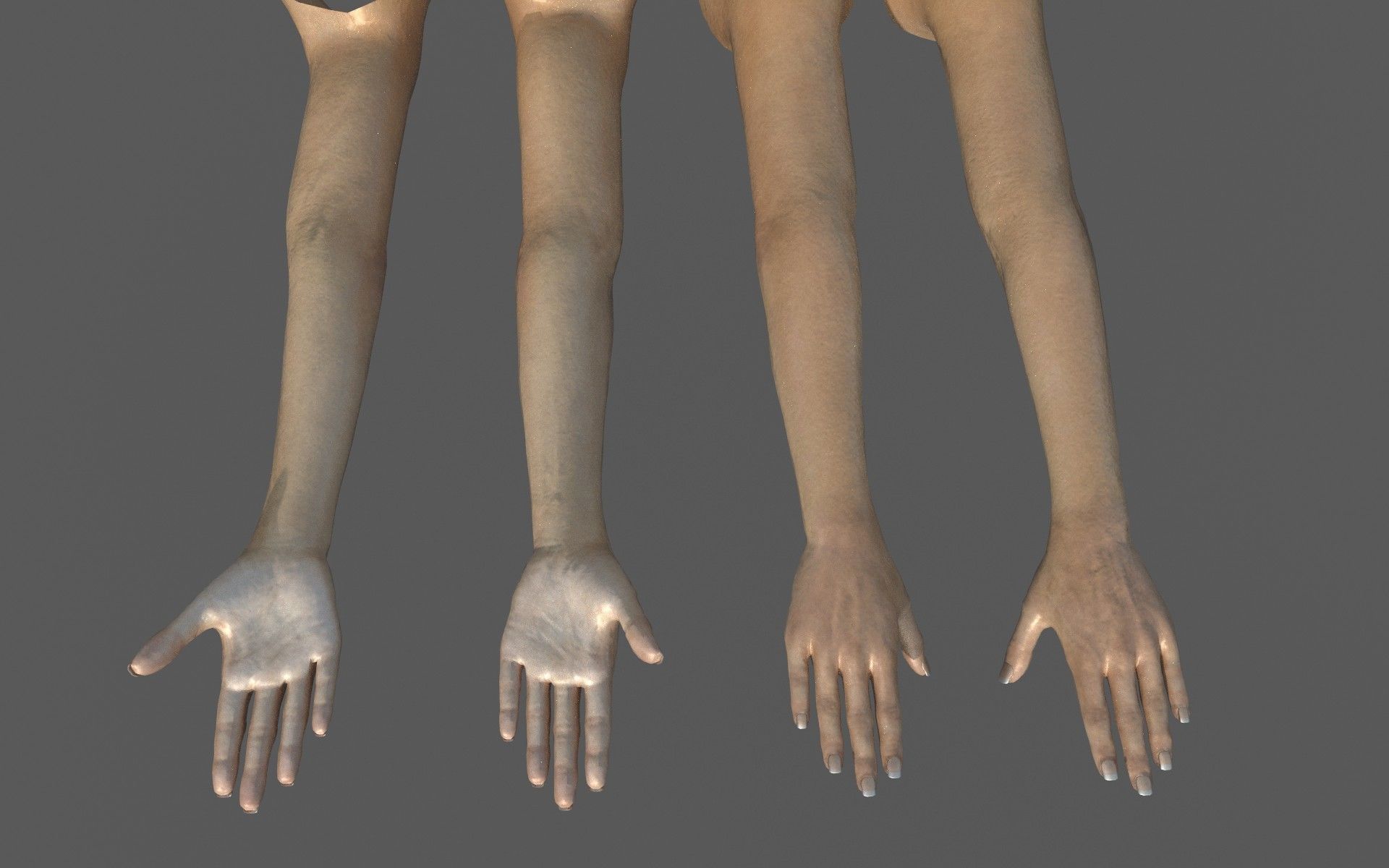 FPS female arms rigged 3D model Low-poly 3D model_2
