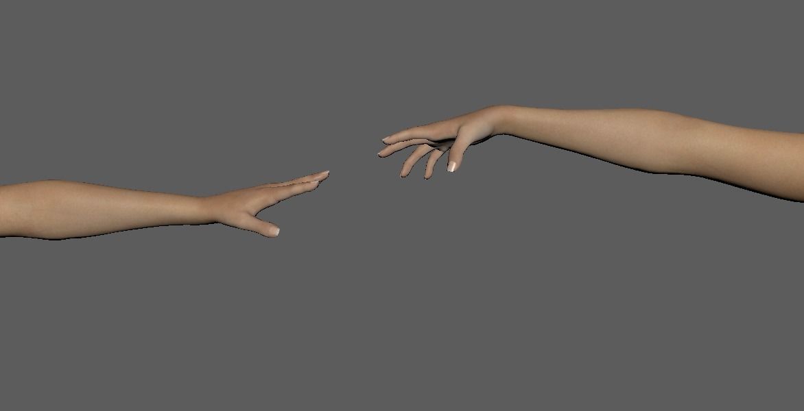 FPS female arms rigged 3D model Low-poly 3D model_4