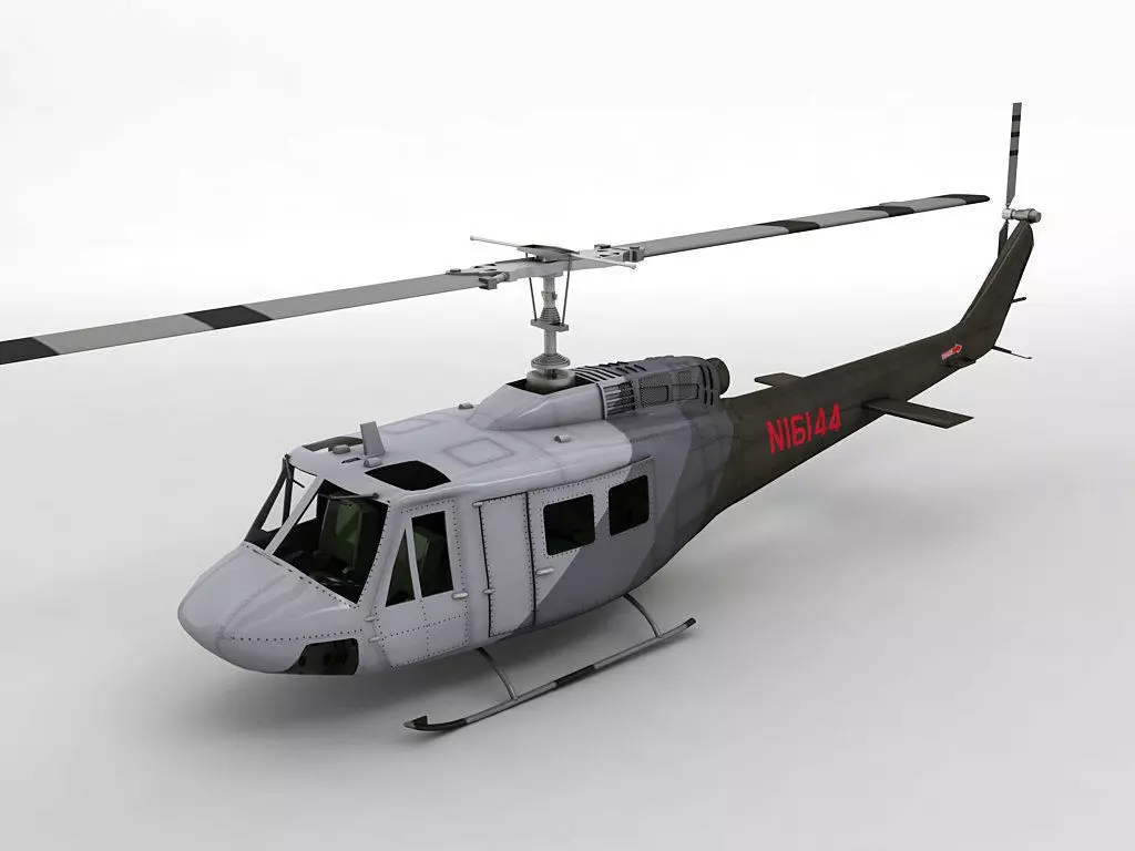 Bell Huey II Helicopter Low-poly 3D model