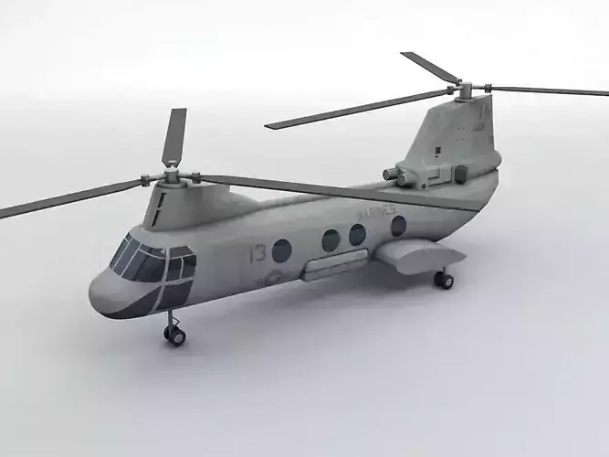  CH46 Seaknight Helicopter -1 Low-poly 3D model