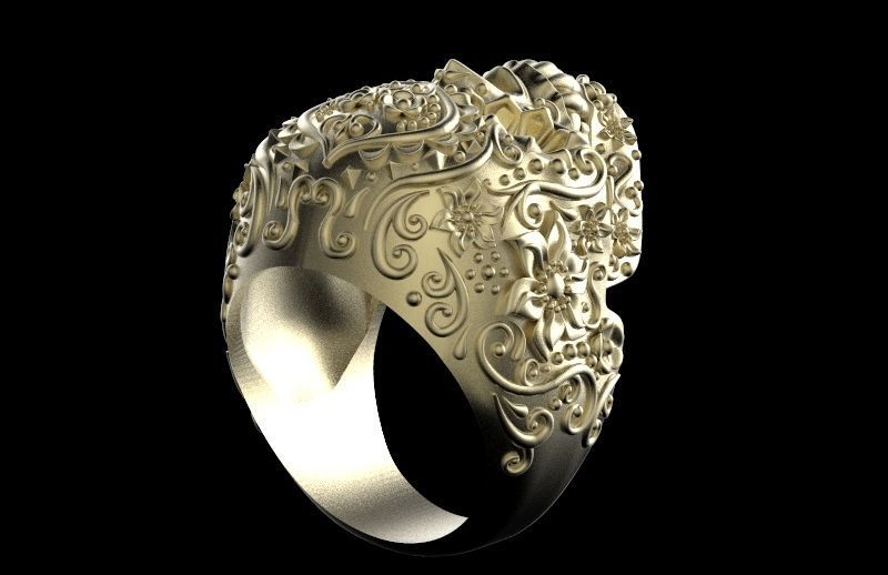 skull ring 3D print model_2