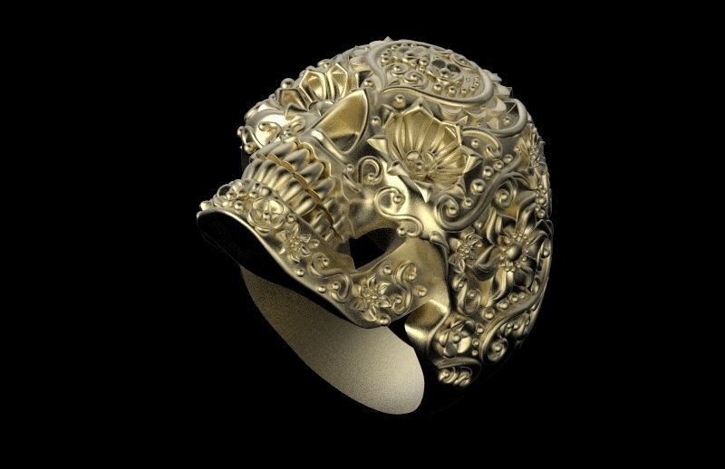 skull ring 3D print model_3