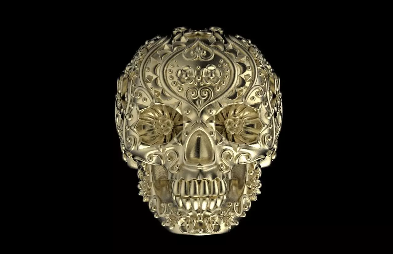 skull ring 3D print model_0
