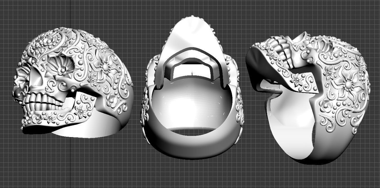 skull ring 3D print model_6