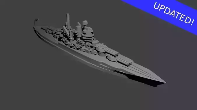US New Mexico Class Battleship 3D print model