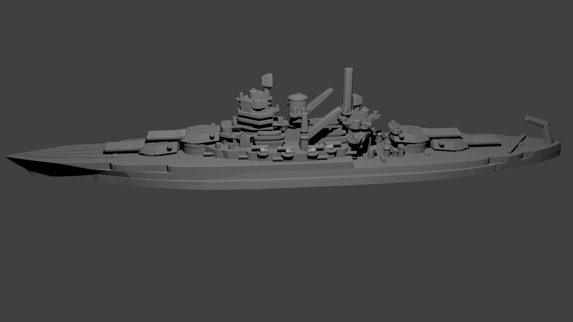 US New Mexico Class Battleship 3D print model_2