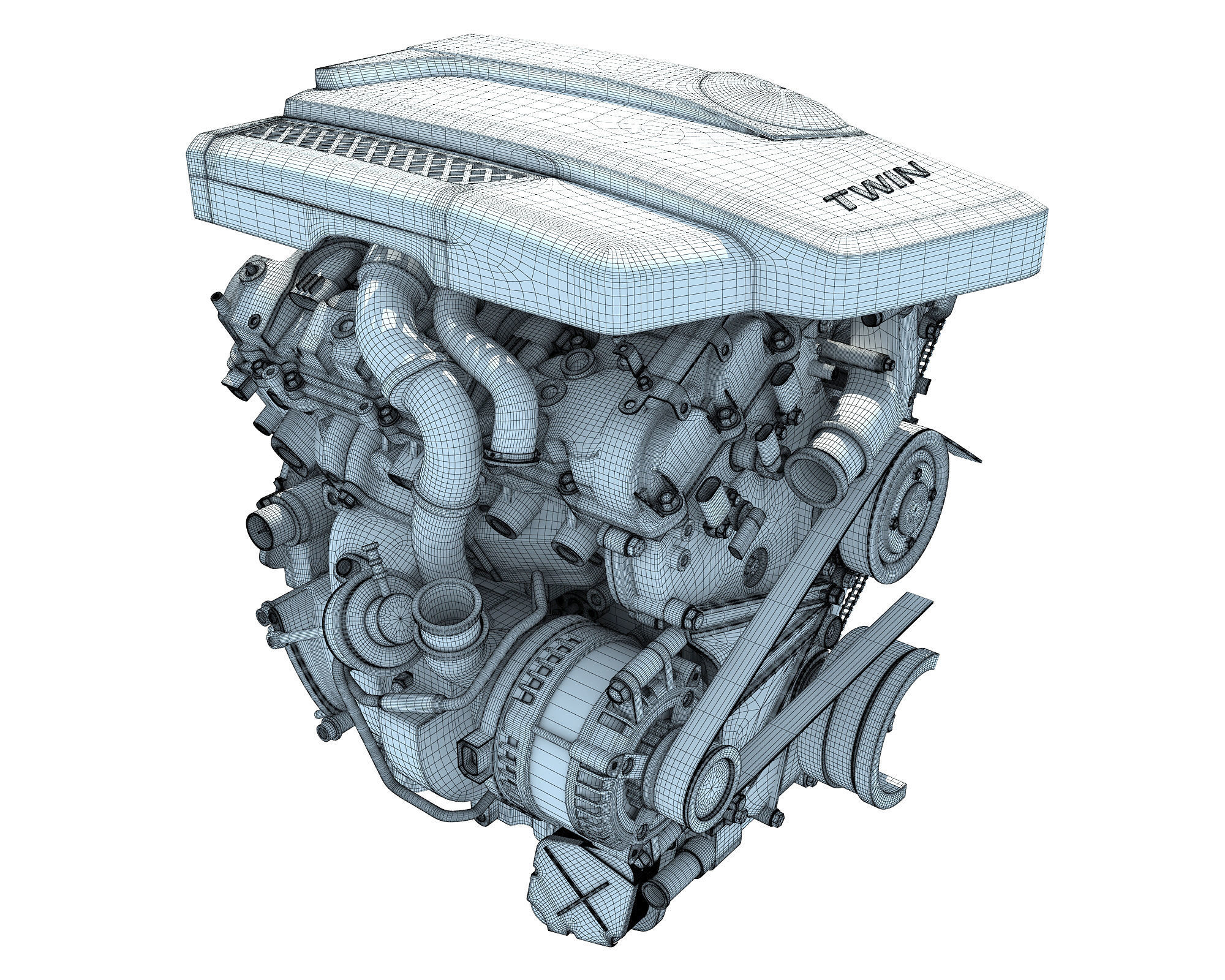 Animated Sectioned V6 Engine 3D model_24