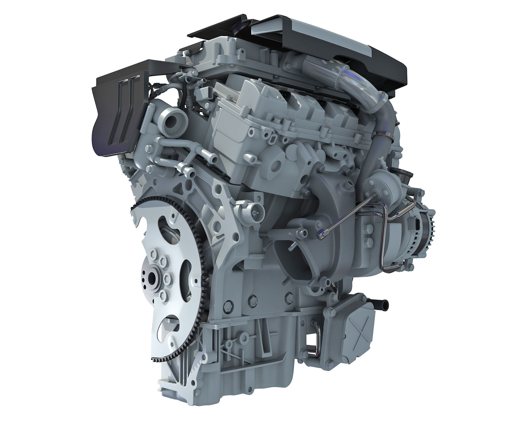 Animated Sectioned V6 Engine 3D model_19