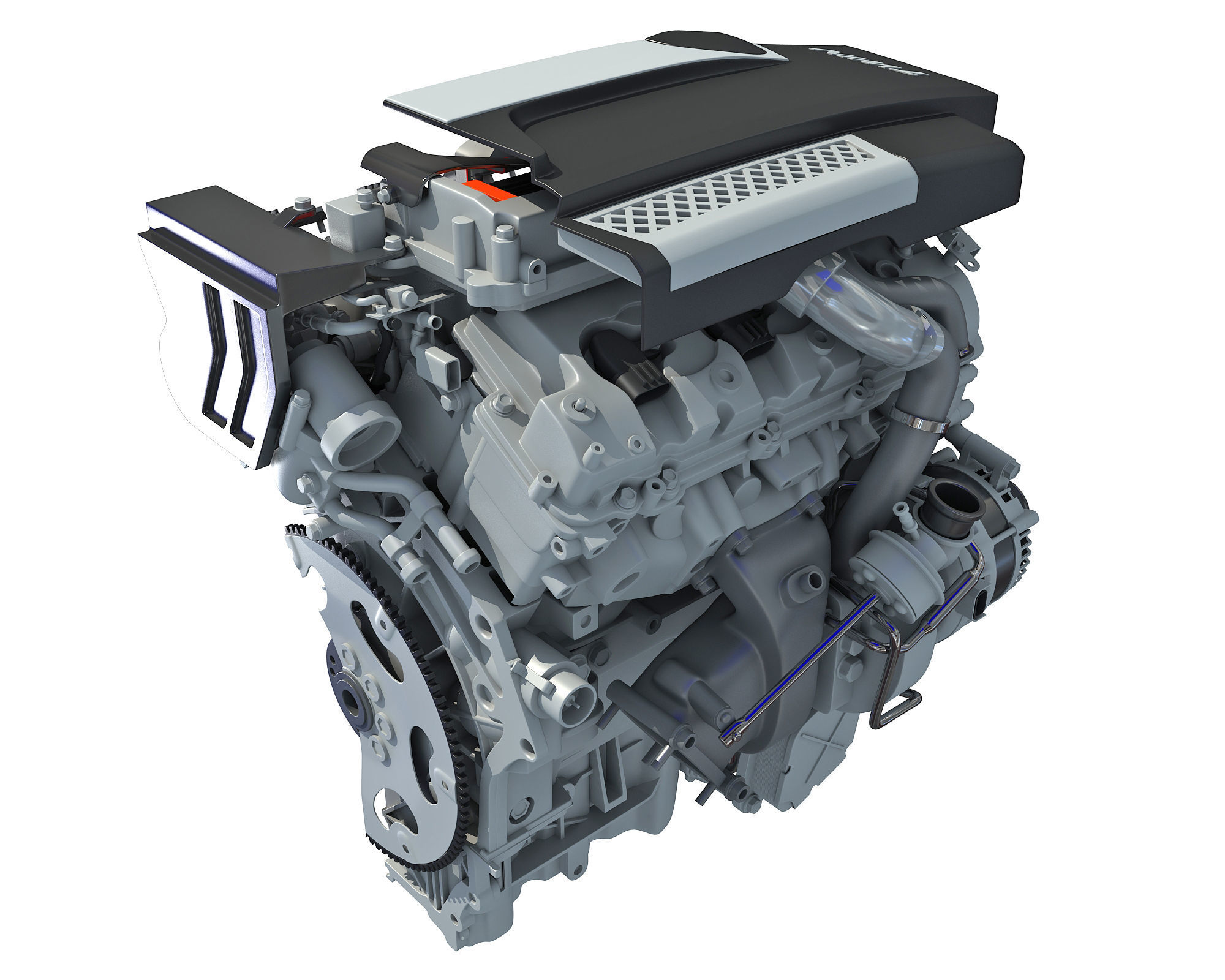 Animated Sectioned V6 Engine 3D model_18