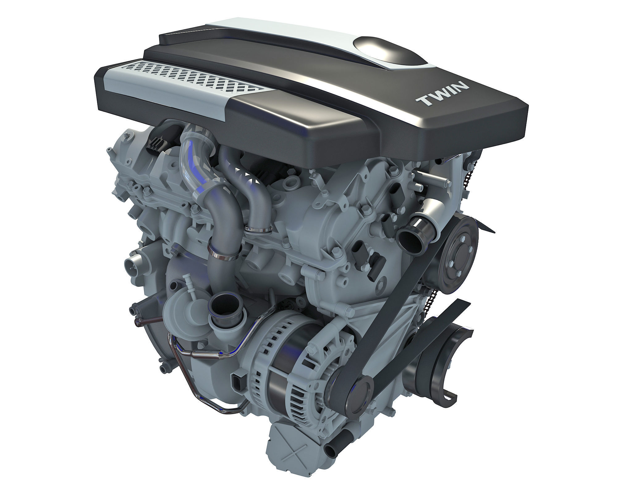 Animated Sectioned V6 Engine 3D model_14