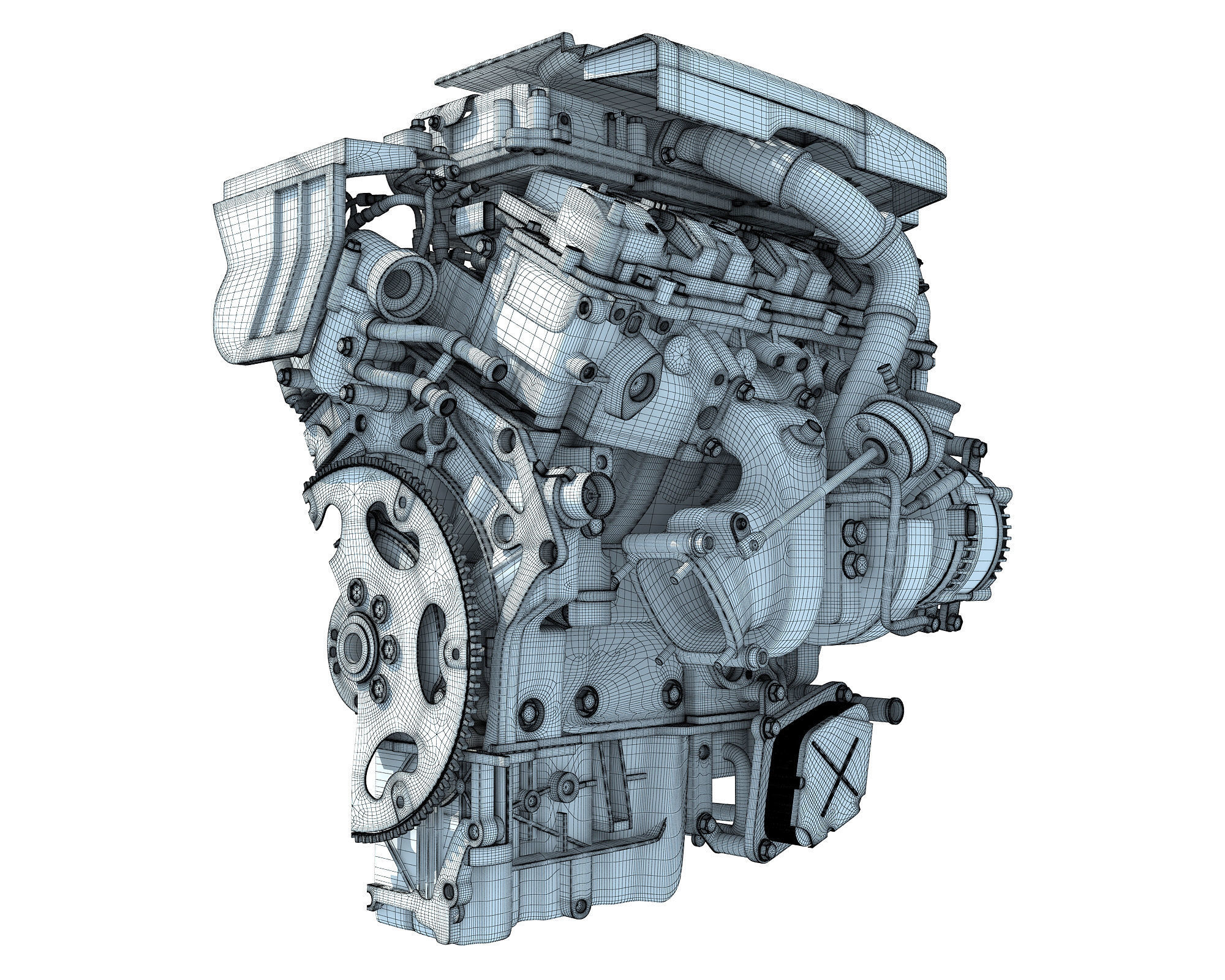 Animated Sectioned V6 Engine 3D model_23