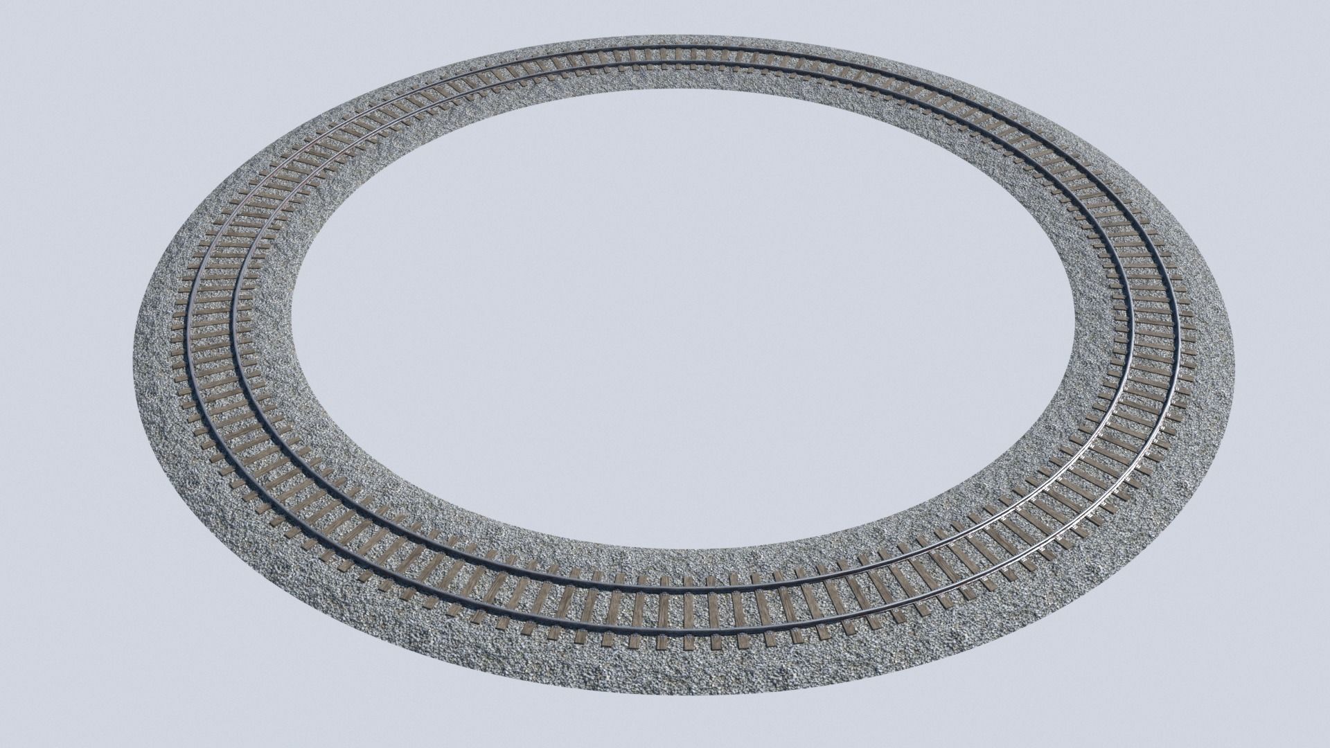 Railroad Tracks Low-poly 3D model_7