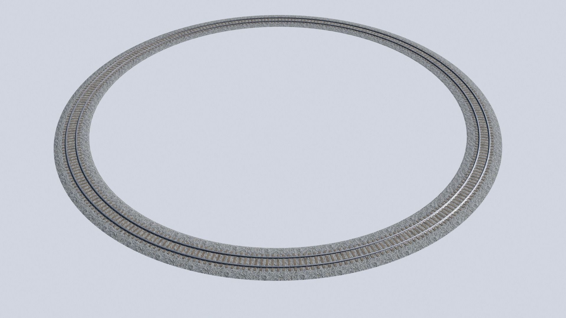 Railroad Tracks Low-poly 3D model_8