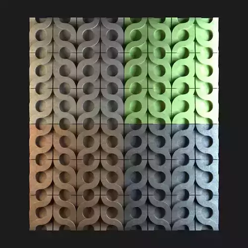Kaza Concrete - Vine 3d Wall Tiles 3D model