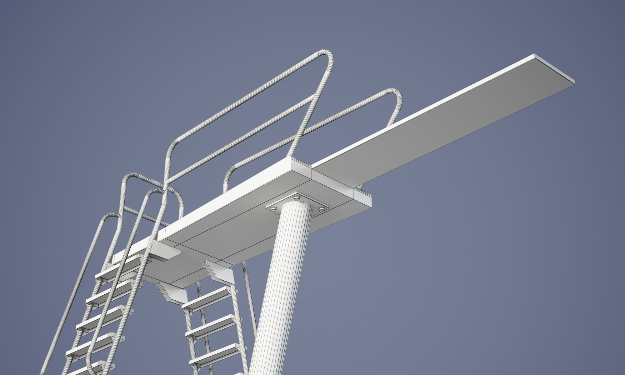 Swimming Diving Board 3D model_4