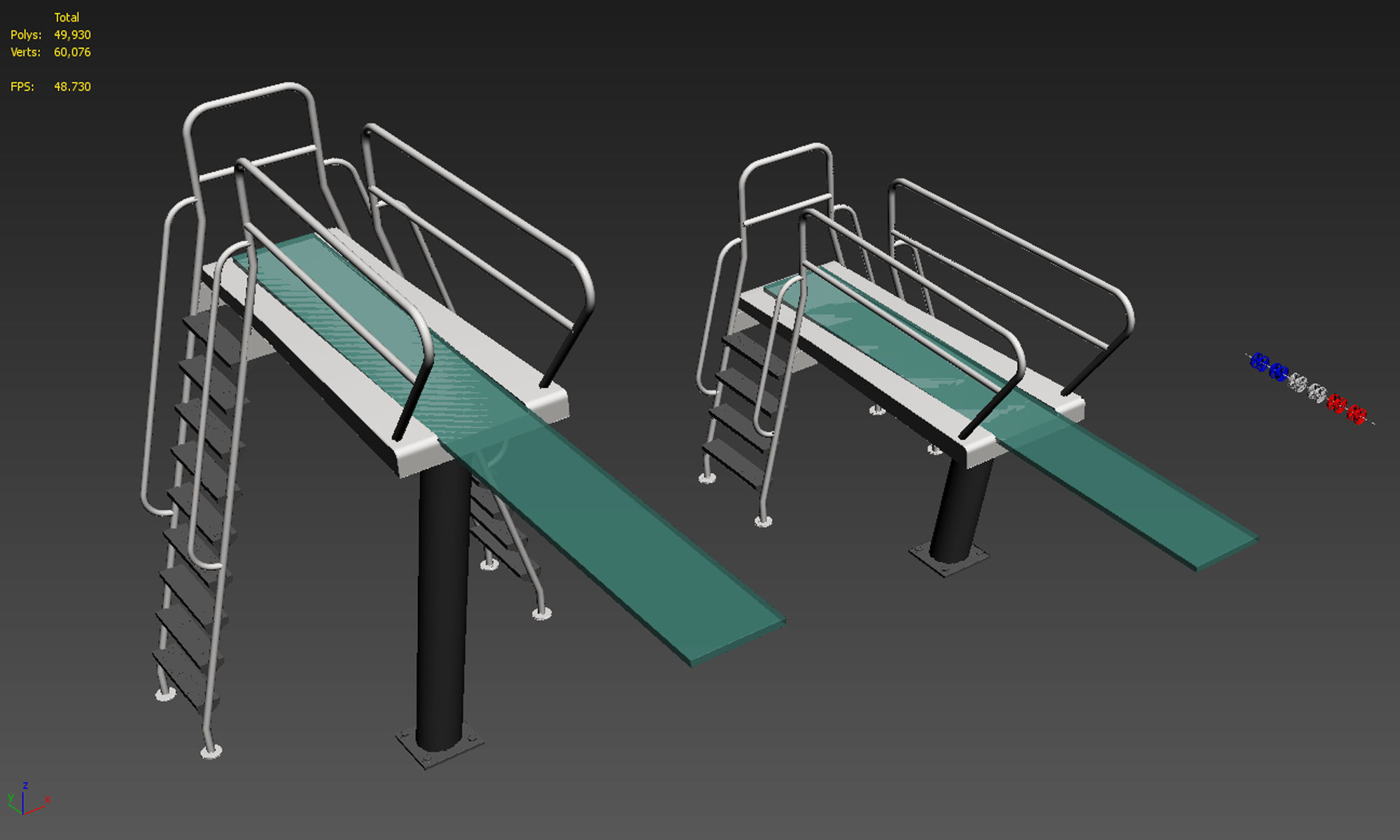 Swimming Diving Board 3D model_12