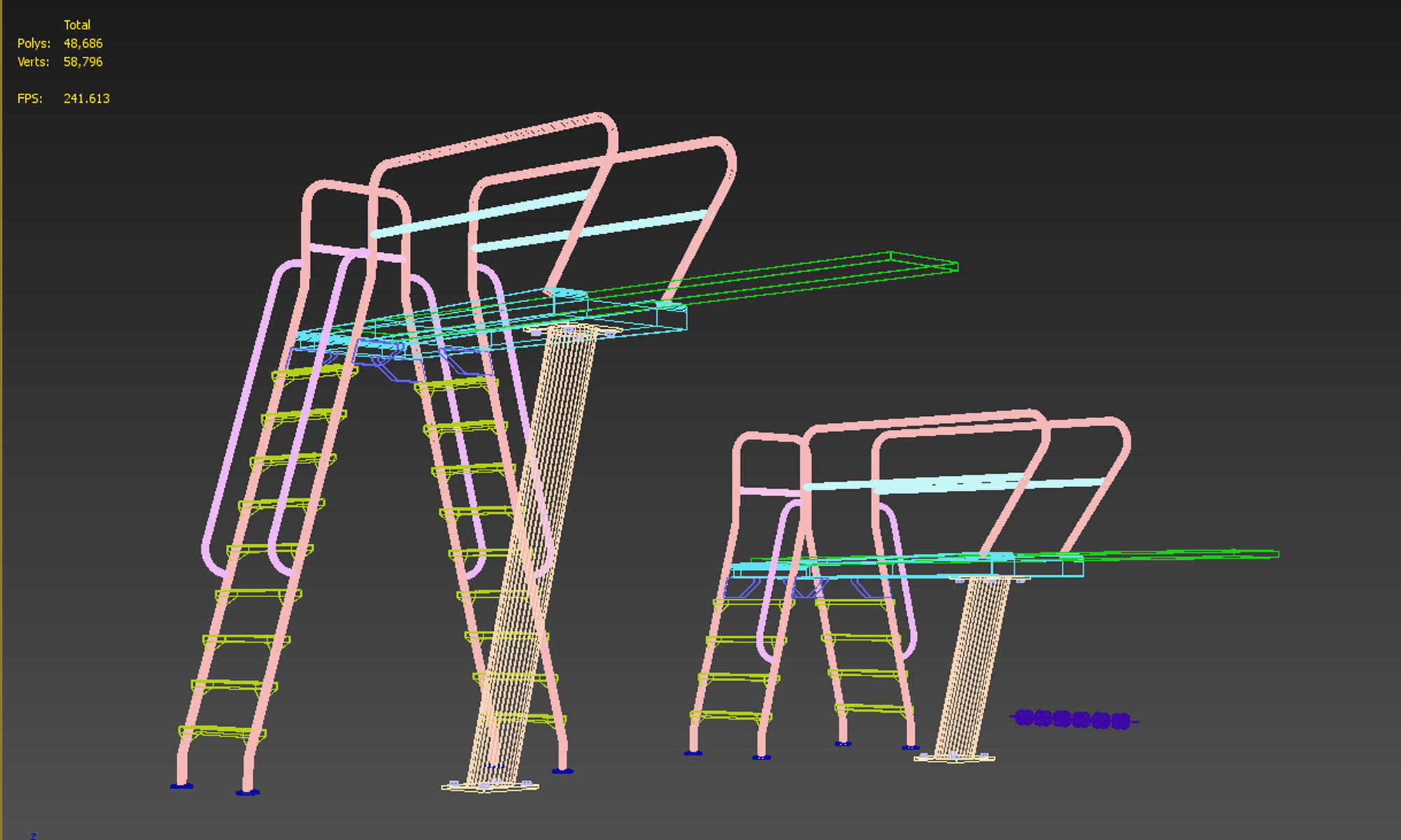 Swimming Diving Board 3D model_13