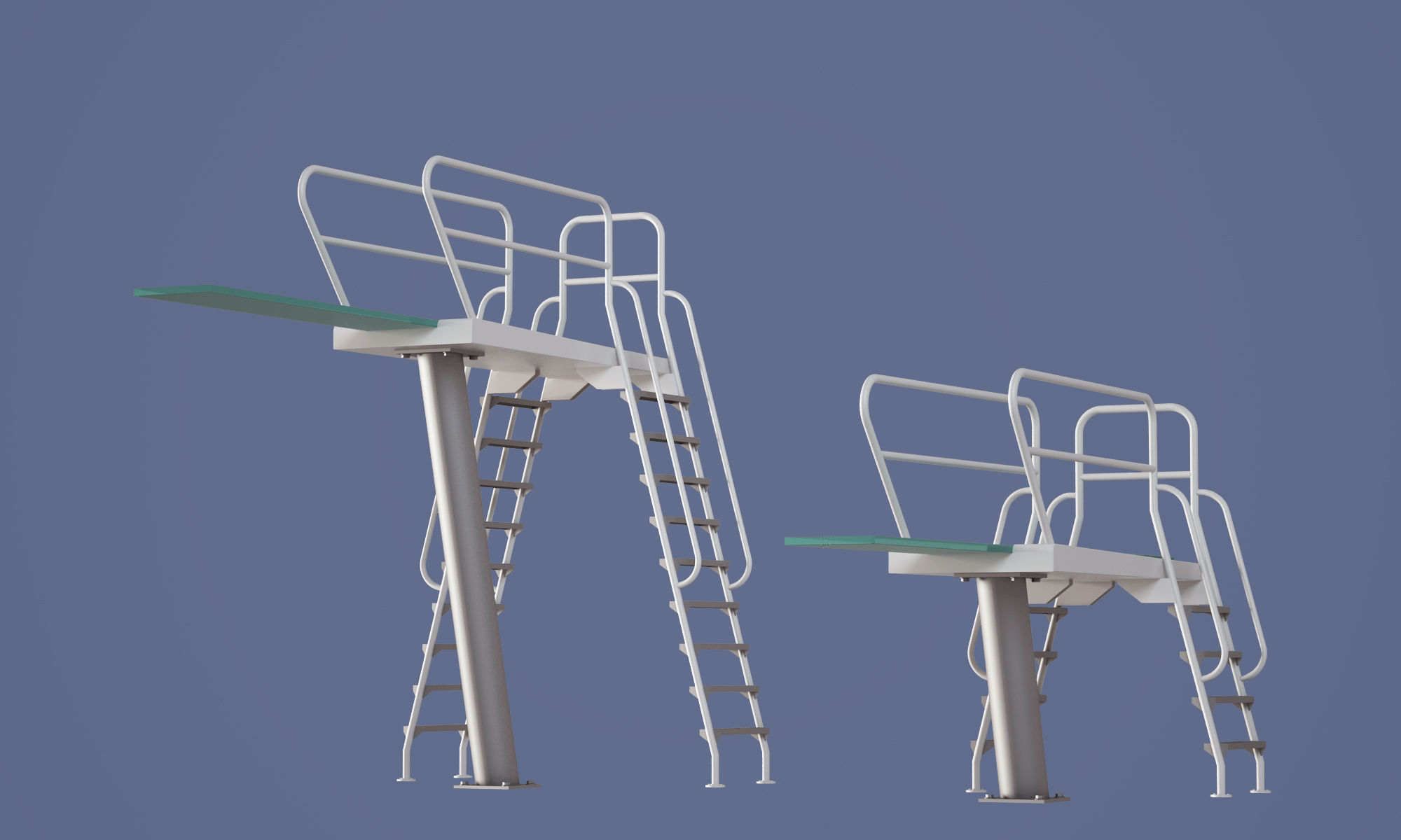 Swimming Diving Board 3D model_1