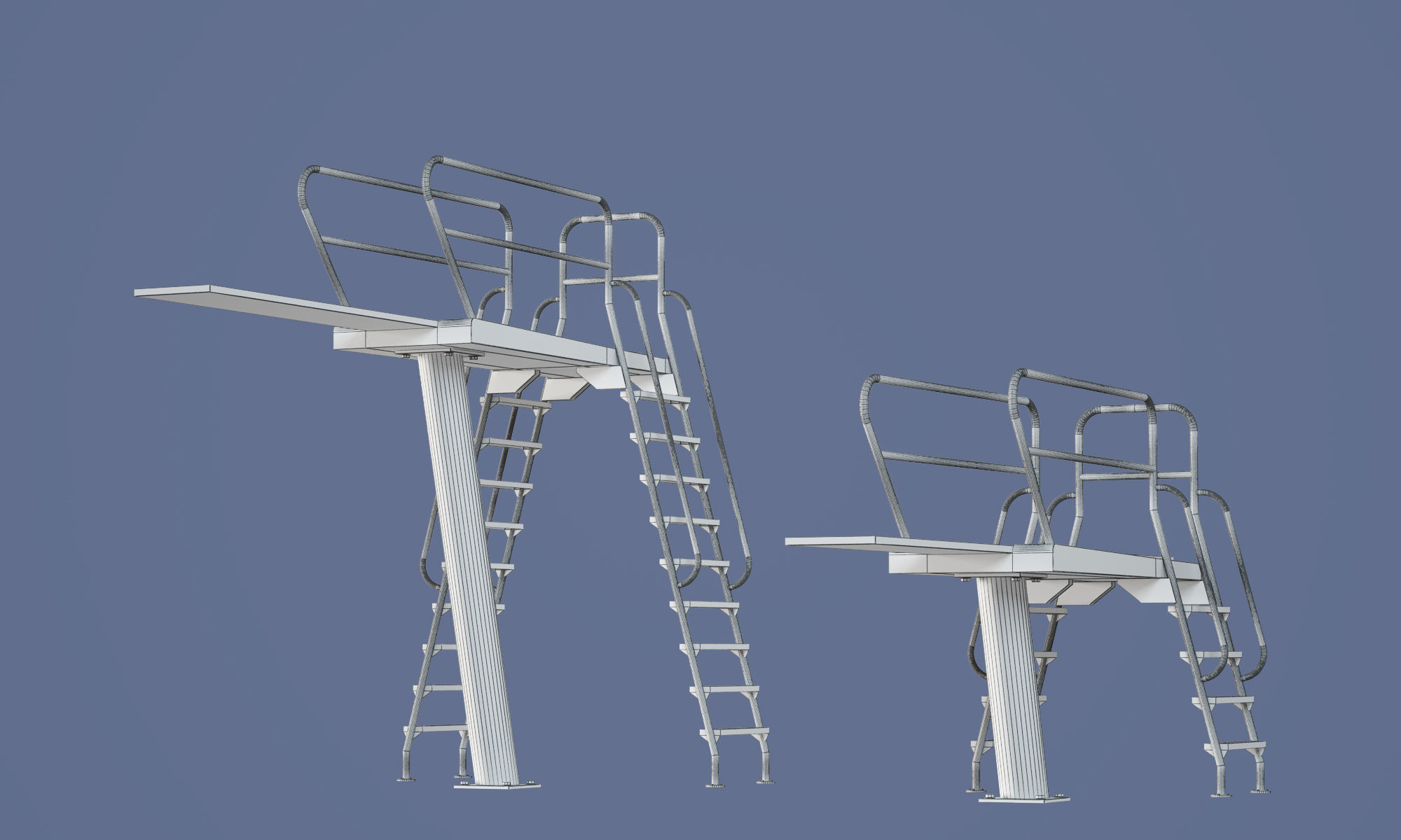 Swimming Diving Board 3D model_2