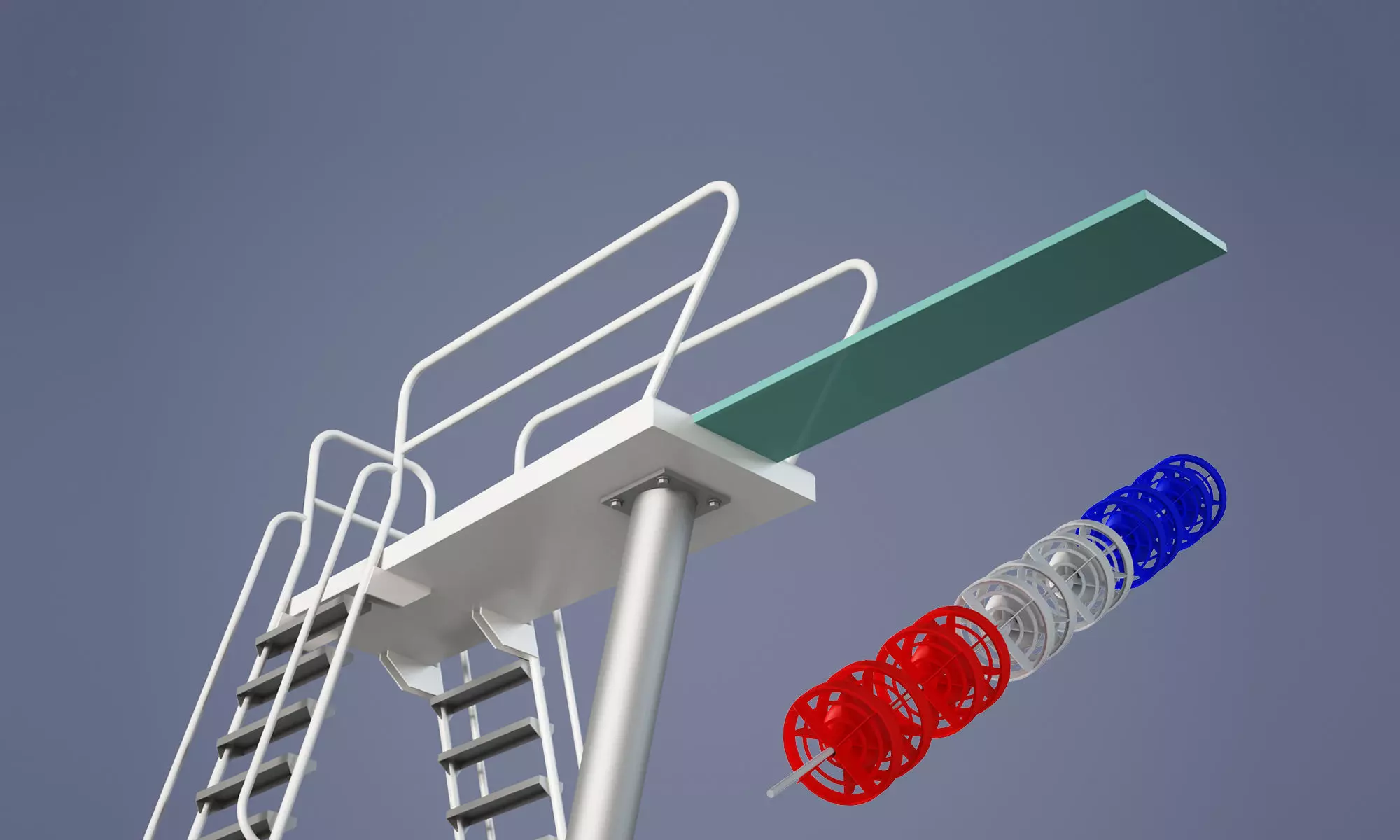 Swimming Diving Board 3D model_0