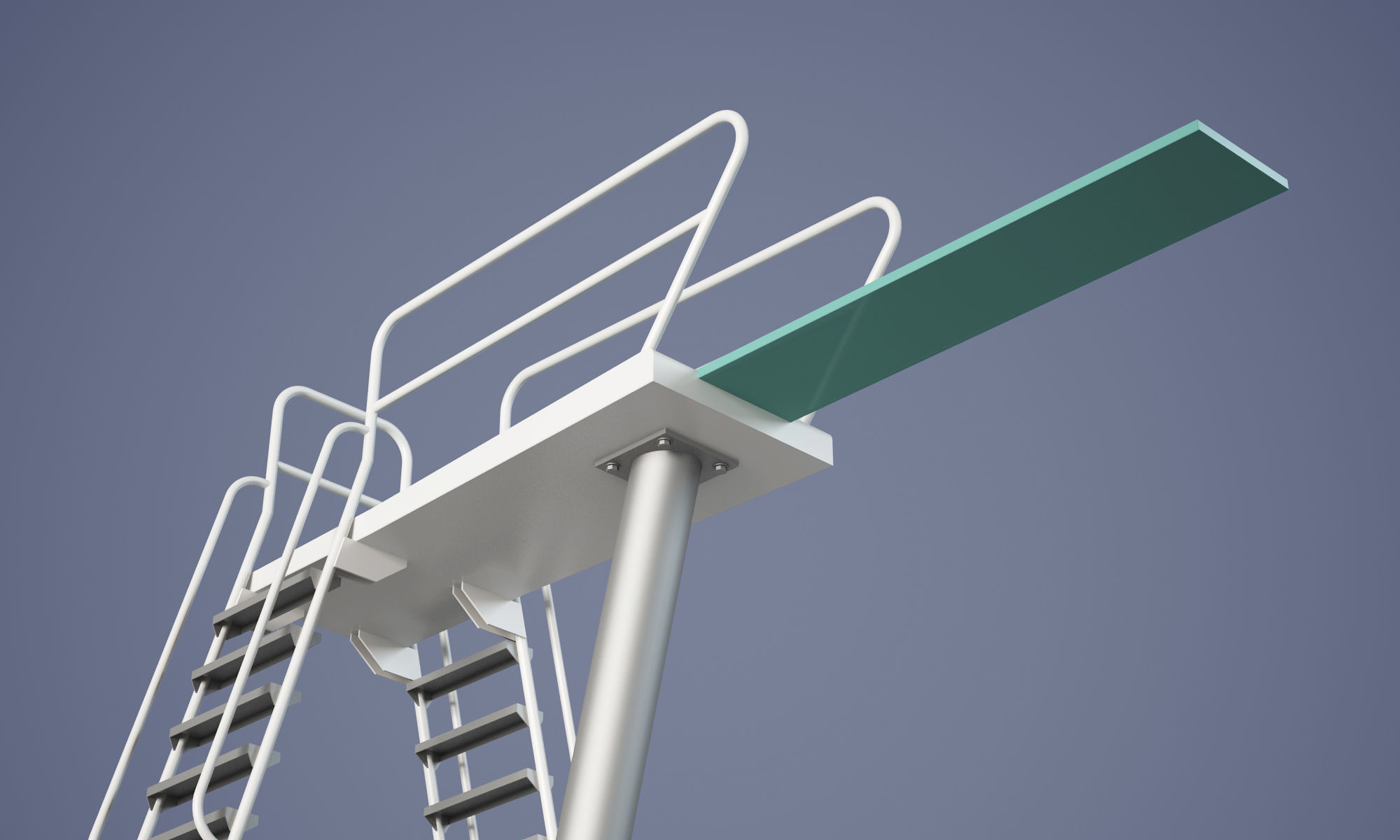 Swimming Diving Board 3D model_3