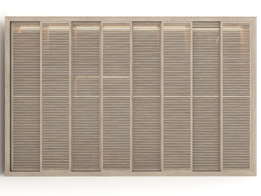 Wardrobe with wooden shutters 3D model_4