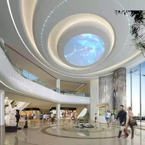 The mall interior of shopping