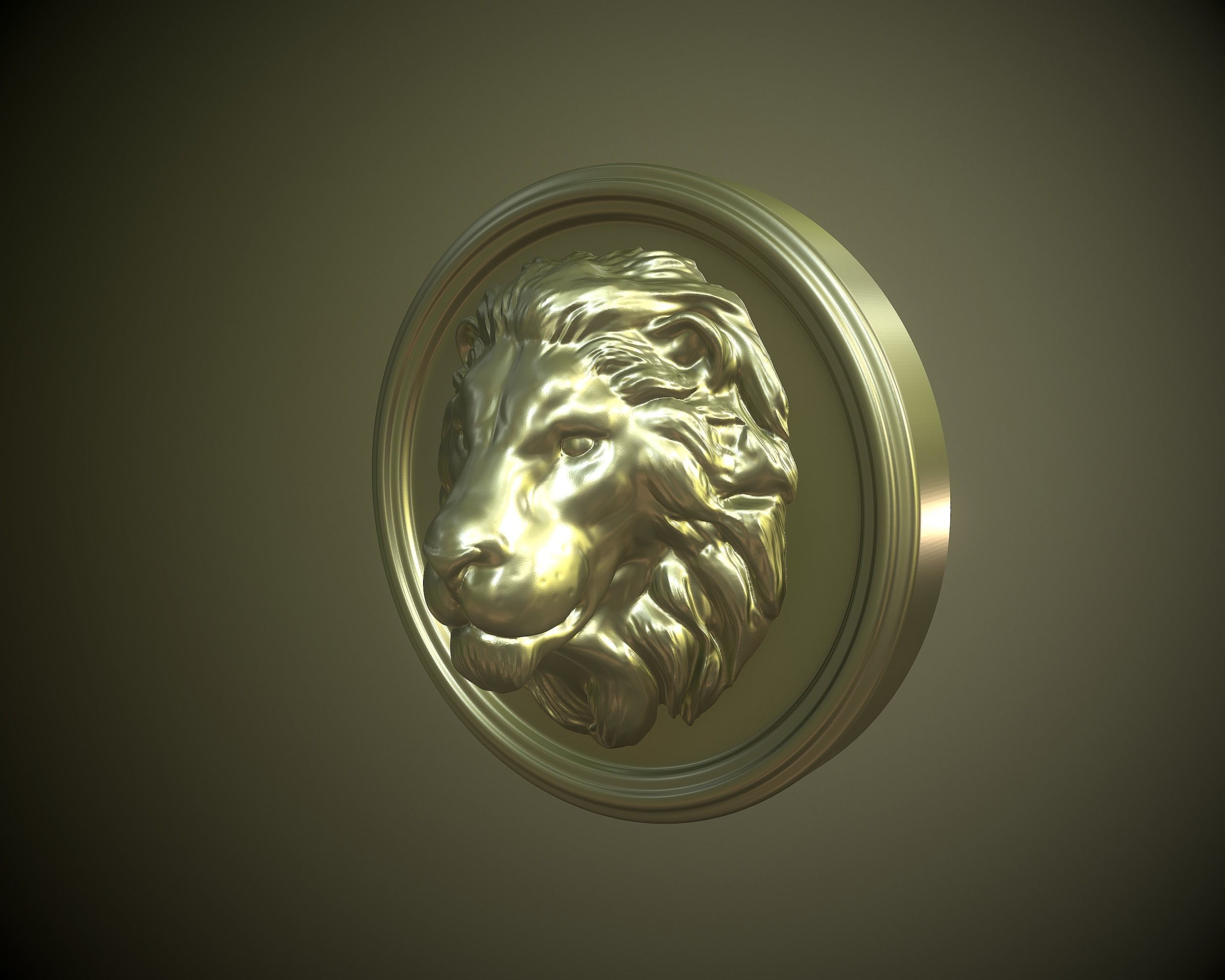 Lion 3D gold ring Free 3D print model_7