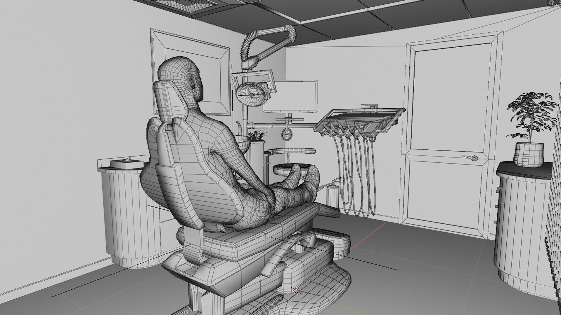 Dental Medical Dentist Room Clinic Center Low-poly 3D model_8