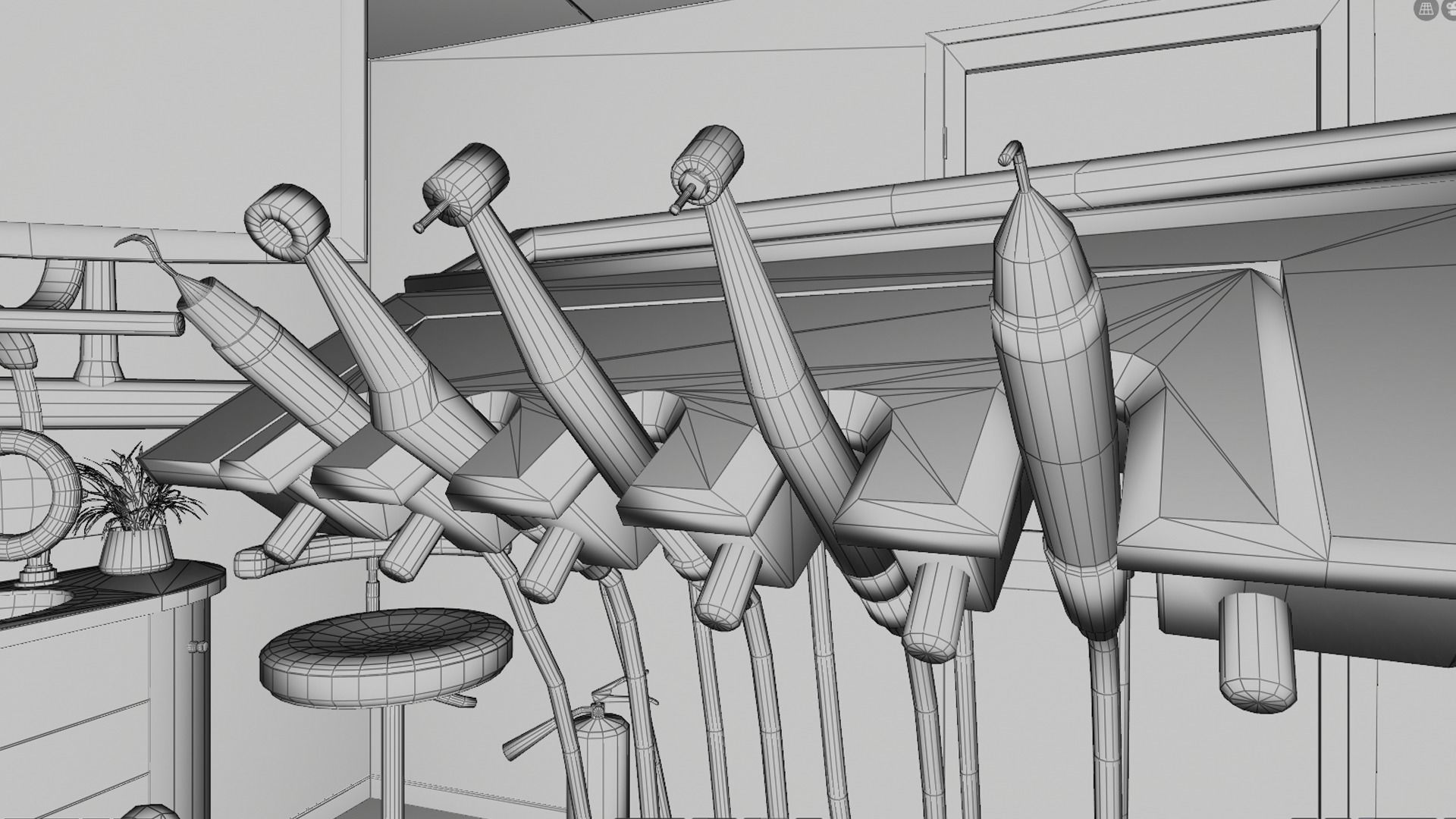 Dental Medical Dentist Room Clinic Center Low-poly 3D model_9