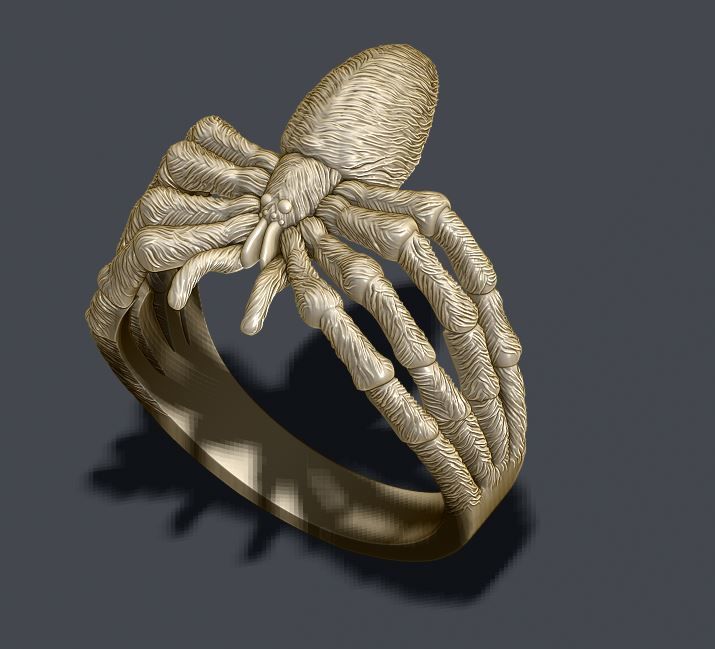 Spider ring 3D print model_5